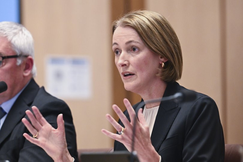 Telstra chief executive Vicki Brady front a Senate inquiry at Parliament House in Canberra.