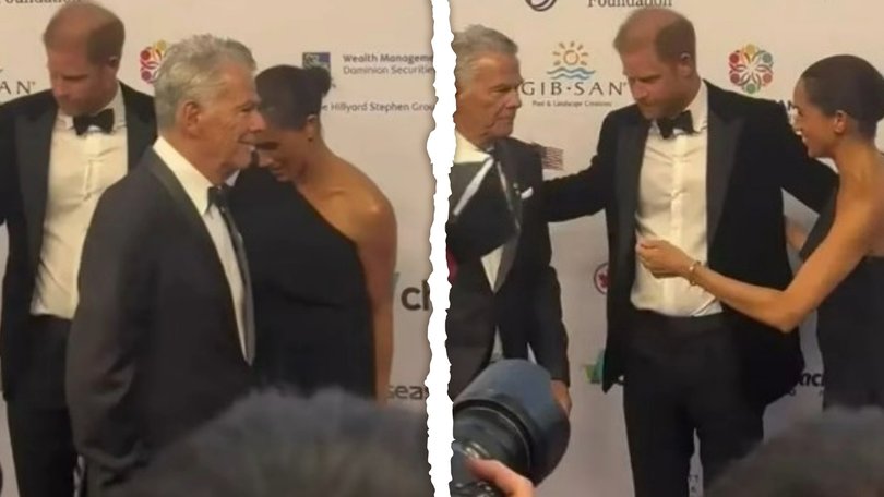 A brief moment on the red carpet has sparked a fierce online reaction after Meghan Markle appeared to be left hanging at a high-profile event.