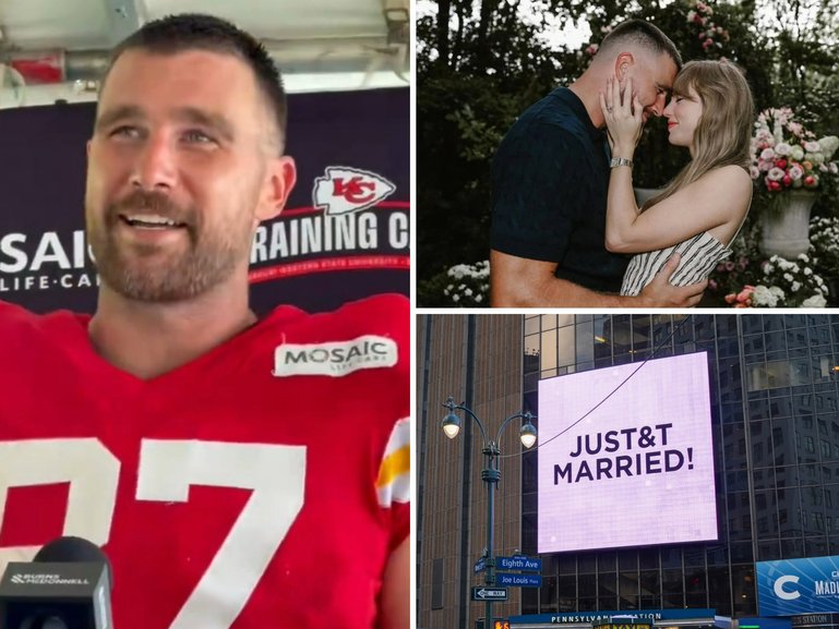 FINALLY, Travis Kelce has given fans a rare glimpse into his wedding to Taylor Swift.