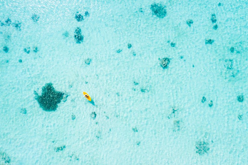 Kayaks are also on offer (head for Coconut Beach “out back”, where the team can also arrange a private picnic), so, too, are paddleboards and catamarans,