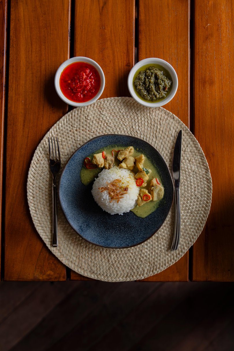 Menus draw on regional Indonesian cuisine at the elevated Tree Tops restaurant.
