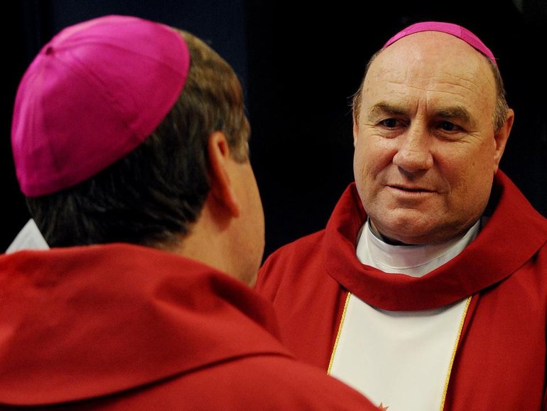 Retired bishop Christopher Saunders has been found guilty of abusing two young Indigenous men. (Paul Miller/AAP PHOTOS)