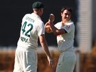 Australia are hunting wickets with the new ball.