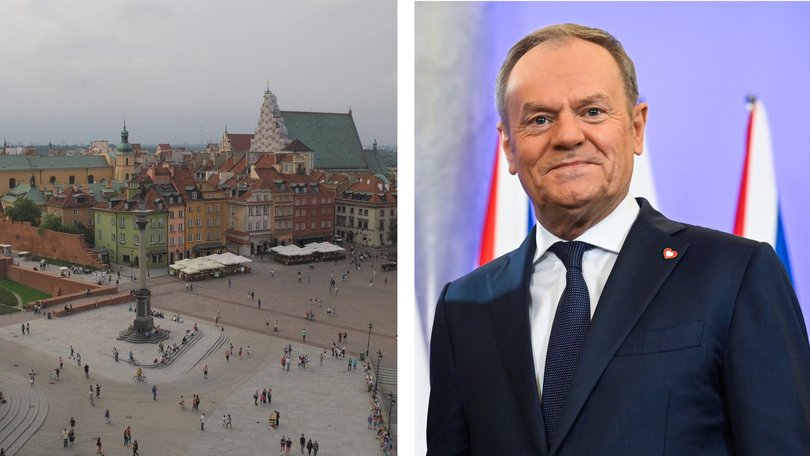 Polish PM Donald Tusk claims Poland has foiled a Russian attempt to kill a Ukrainian-American citizen in Warsaw, left.