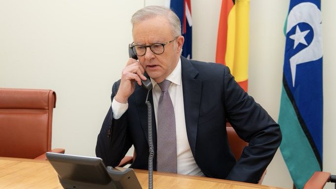 Anthony Albanese holds phone call with Donald Trump.
