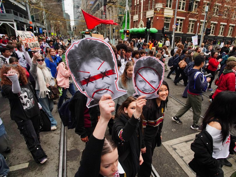 Thousands of students protest against Pauline Hanson across Australia. NewsWire / Luis Enrique Ascui