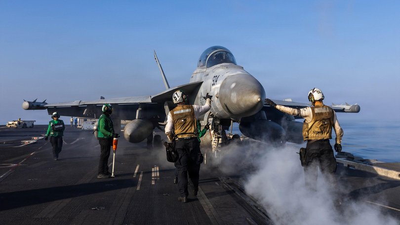 The USS Abraham Lincoln in support of Operation Epic Fury on March 2.