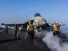 The USS Abraham Lincoln  in support of Operation Epic Fury on March 2.
