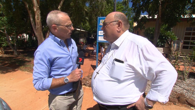 Chris Reason with ex-Bishop of Broome Christopher Saunders.