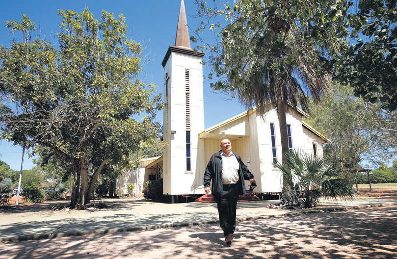 Former Bishop of Broome Christopher Saunders at Our Lady Queen Of Peace Cathedral, Broome.