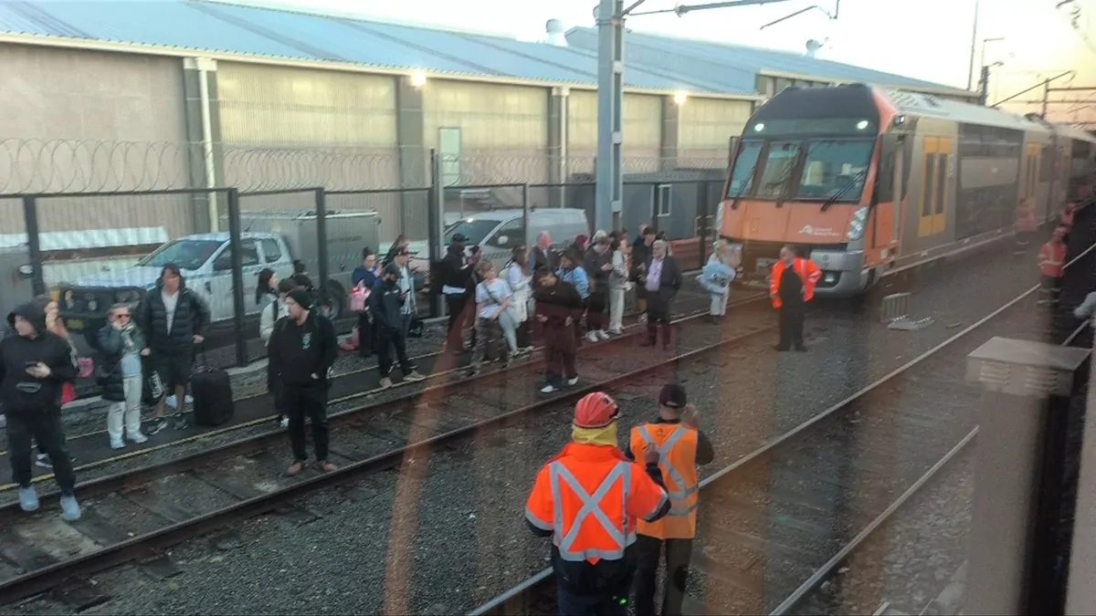 Sydney trains disrupted at peak-hour after overhead wires collapse near Redfern Station Sydney trains disrupted at peak-hour after overhead wires collapse near Redfern Station