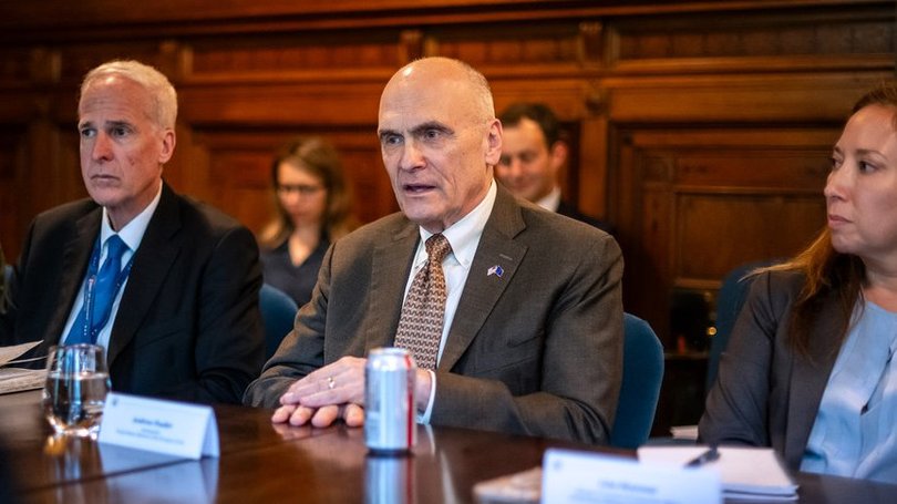 In a post on X, Andrew Puzder (centre) said “it’s time for the EU to deliver” on what he described as the bloc’s pledge to ensure American companies won’t face “undue restrictions” on trade.