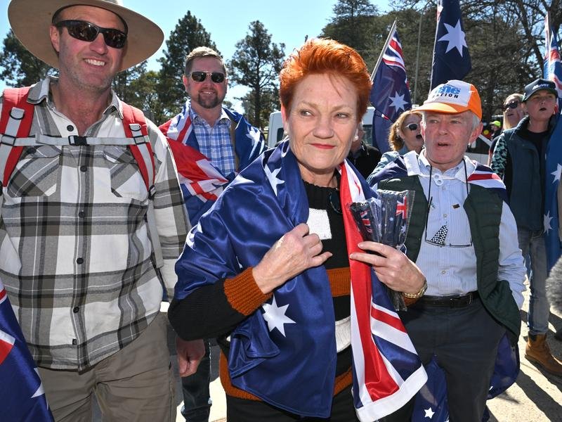 Pauline Hanson wants an end to immigration from countries on Australia's "do not travel" list. (Mick Tsikas/AAP PHOTOS)