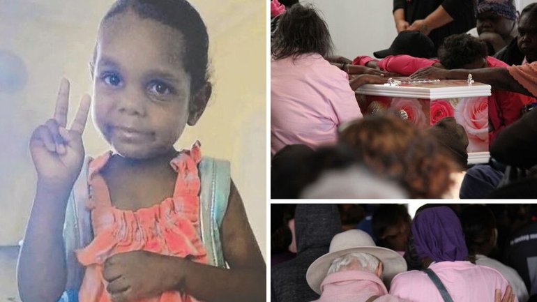 Alice Springs united in sorrow on Saturday as mourners dressed in pink farewelled Kumanjayi Little Baby.