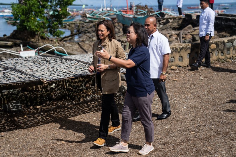 Vice President Kamala Harris tours a local village in Palawan, Philippines, Nov. 22, 2022.