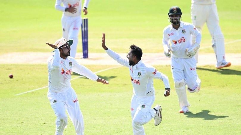 Bangladesh rolled Australia cheaply in Darwin for a second time to set up a historic first Test win. (James Ross/AAP PHOTOS)