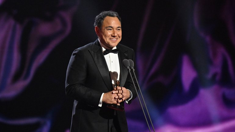 Sam Pang accepts the Gold Logie Award for Most Popular Personality on Australian Television during the 66th TV WEEK Logie Awards.
