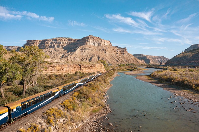The Canyon Spirit’s newly extended three-day route travels from Denver to Salt Lake City, tracing a railway completed in 1883.