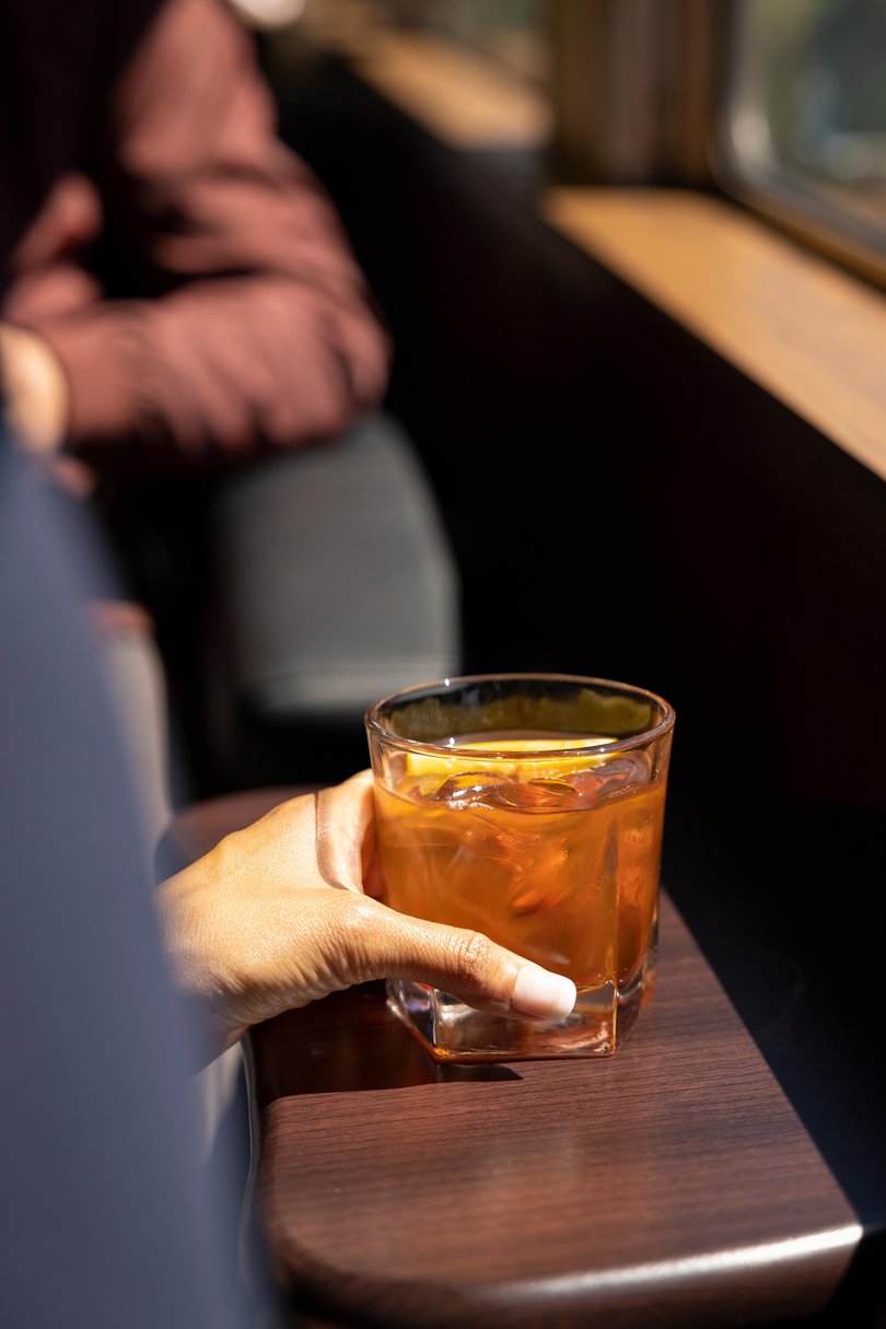 Meals, drinks, snacks, luggage handling and station transfers are included, with guests stepping off each evening into hotels along the line.