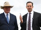 Barnaby Joyce and Matt Canavan attended an anti-abortion rally outside Parliament House in Canberra. (Lukas Coch/AAP PHOTOS)