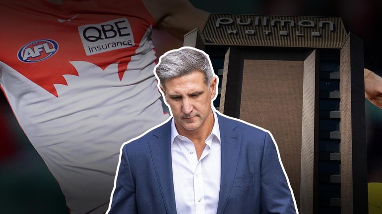 CEO Matthew Pavlich and Swans bosses face a call on standing down players in a sexual assault probe. (Susie Dodds/AAP PHOTOS)