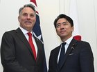 Deputy Prime Minister Richard Marles and Minister of Defense of Japan Koizumi Shinjiro participate in the opening remarks of the Defence Ministers Meeting in MG63 at Parliament House in Canberra.