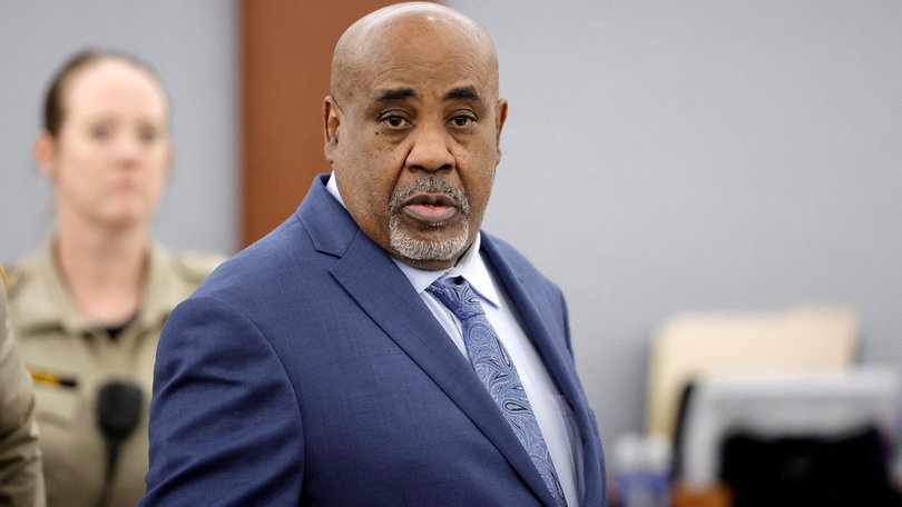 Duane Davis enters the courtroom after a break in his murder trial, related to the 1996 killing of rapper Tupac Shakur.