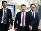 Warner arrived at Waverley Local Court with his legal team on Tuesday. NewsWire/ Gaye Gerard.