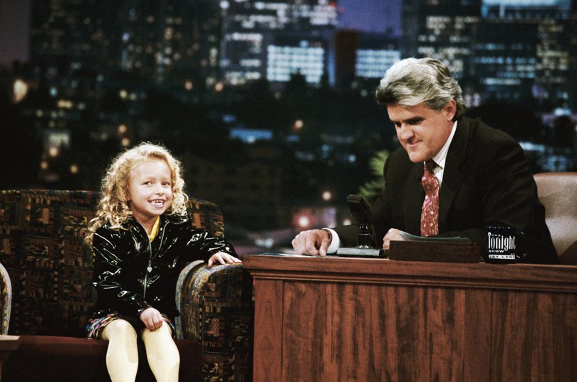 Hayden Panettiere during an interview with host Jay Leno in 1996.