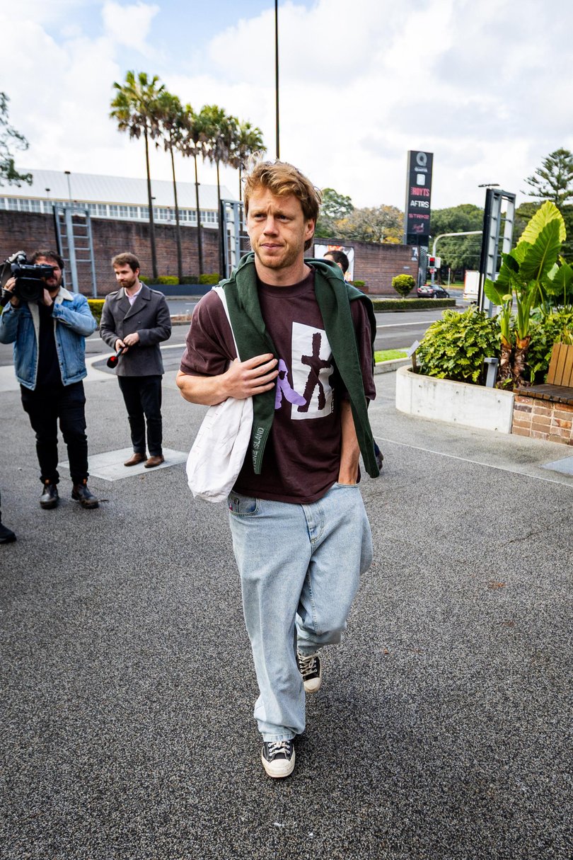 Callum Mills arrive at Swans Headquarters for training.