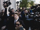Mark Zuckerberg, Meta’s chief executive, arrives to testify in a tech addiction trial at California Superior Court of Los Angeles County in Los Angeles.