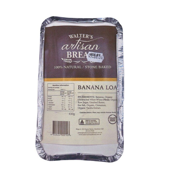 Walter’s Artisan Produce Pty Ltd Bread Banana Loaf 430g has been recalled after some of the treat’s packaging was not labelled correctly.