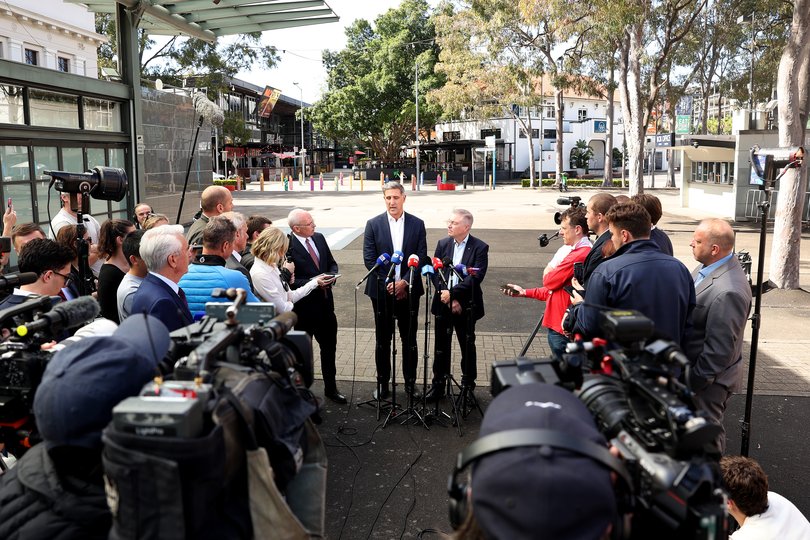 The scene at Wednesday’s press conference.