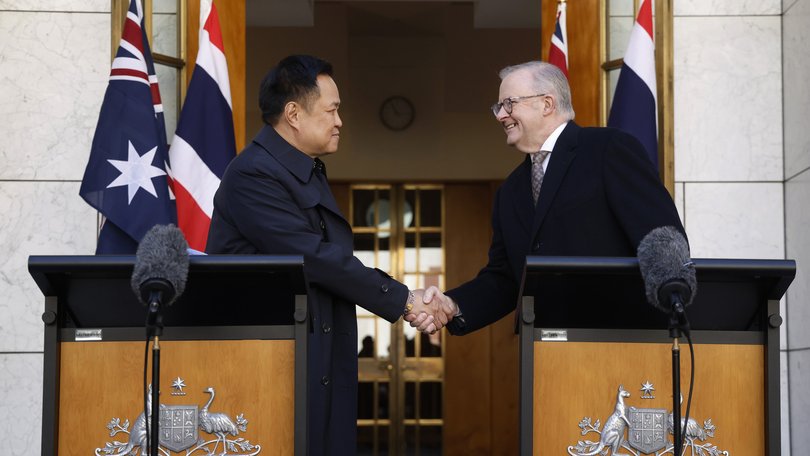 Thai Prime Minister Anutin Charnvirakul is visiting Australia as part of a tour to strengthen economic ties between Thailand and the Asia-Pacific.