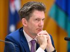 Deputy Governor of the Reserve Bank of Australia (RBA) Andrew Hauser reacts during Senate Estimates at Parliament House in Canberra, Thursday, February 27, 2025. (AAP Image/Lukas Coch) NO ARCHIVING