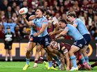 Nathan Cleary of New South Wales celebrates after scoring a try during game three of the Men's State of Origin series.