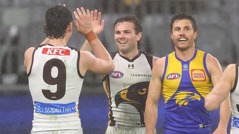 Hawthorn beat the Eagles in the final home-and-away game of 2026.