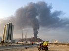 Smoke billows following an Iranian strike in the UAE’s Fujairah industrial zone on March 3, 2026.