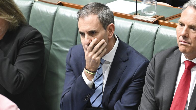 Treasurer Jim Chalmers during Question Time at Parliament House in Canberra. 