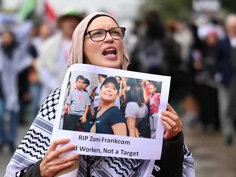 Zomi Frankcom was killed in an Israeli attack on an aid convoy in April 2024. (James Ross/AAP PHOTOS)