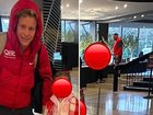 Isaac Heeney poses with a 5-year-old fan just after an alleged sexual assault.