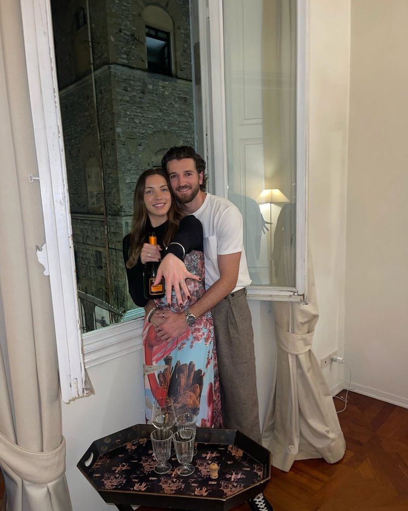 Marcus Bontempelli and Neila Brenning announced their engagement during the 2024 AFL post-season.