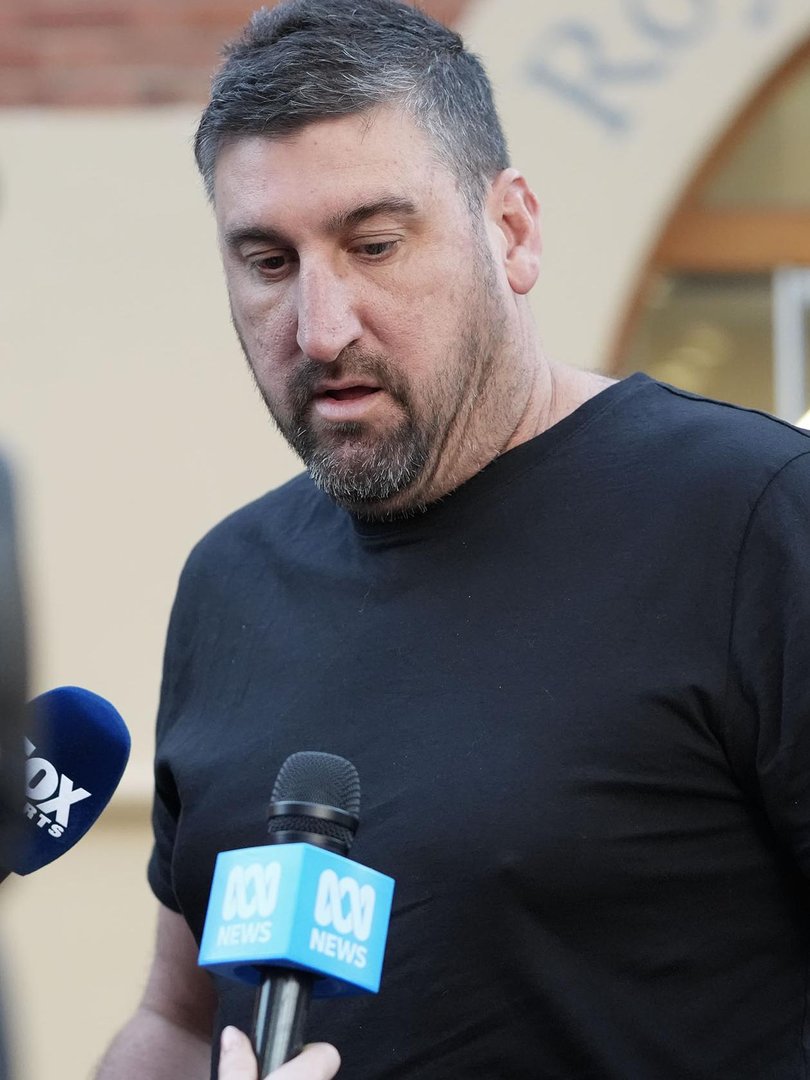 Swans head coach Dean Cox arriving at Swans HQ on Wednesday.