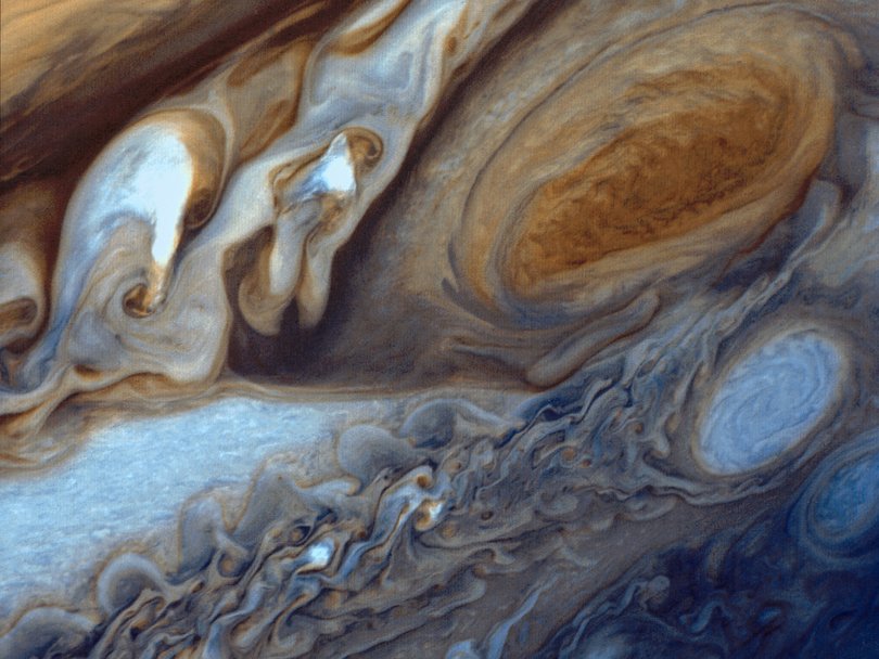 Photograph of Jupiter’s Great Red Spot taken by Voyager 1 in 1979.