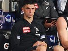 A knee problem meant an early end to the night for Collingwood's Scott Pendlebury. (Morgan Hancock/AAP PHOTOS)