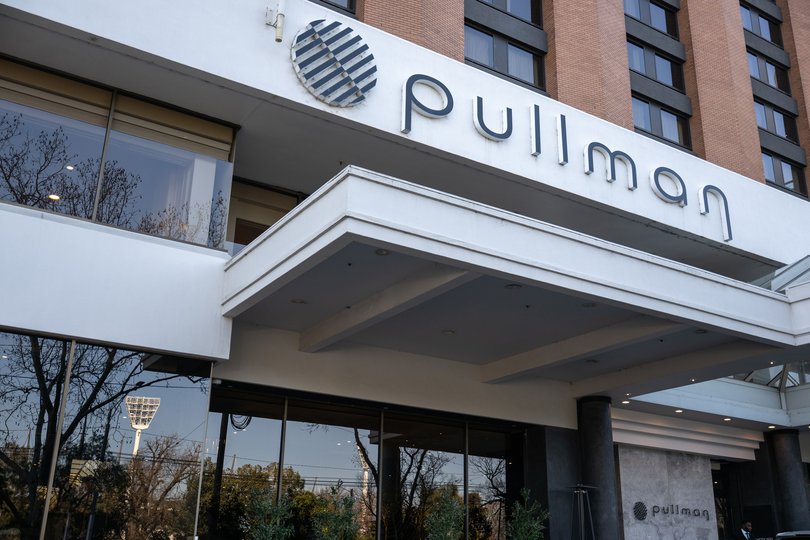 The Pullman Hotel, with the MGC in the window reflection, in Melbourne, Monday, August 17, 2026. (AAP Image/Jay Kogler) NO ARCHIVING