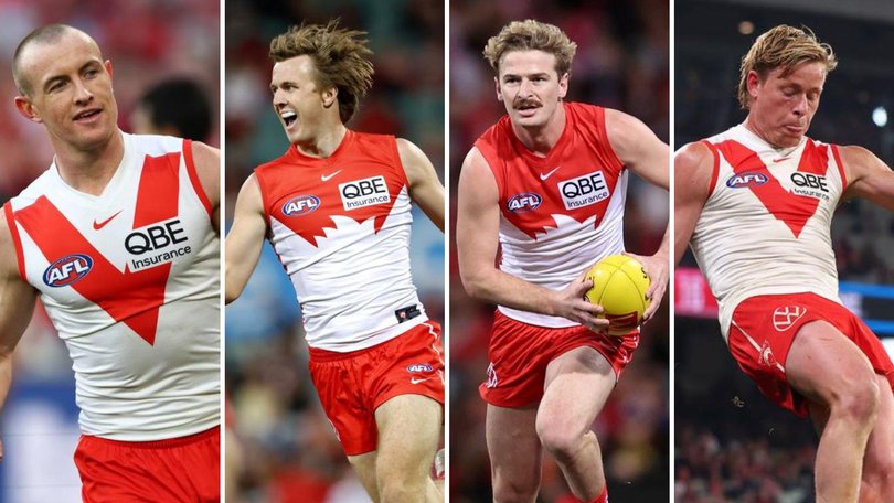 Swans players including Chad Warner, James Jordon, Riley Bice and Isaac Heeney have been stood down for the rest of the season.