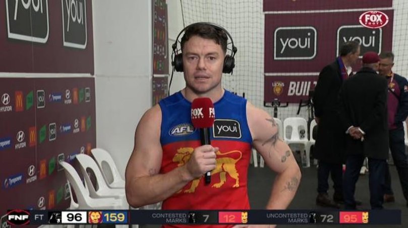 AFL Brisbane Lions vs Collingwood - Lachie Neale speaks to media.