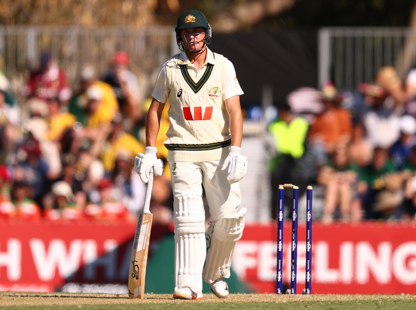 Marnus Labuschagne of Australia is bowled by Shoriful Islam.