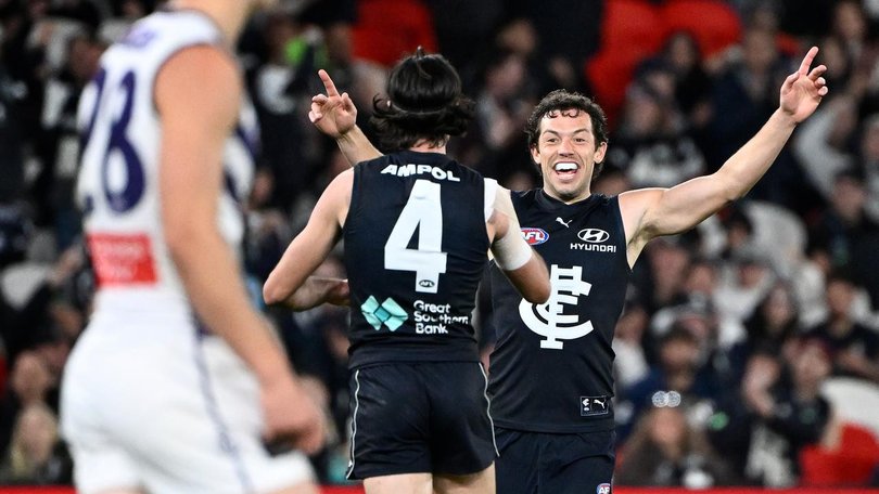 The Blues have continued their incredible resurgence with a thumping win over the Dockers. (Adam Trafford/AAP PHOTOS)